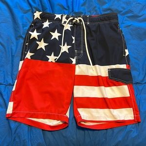 American Flag Swim Trunks